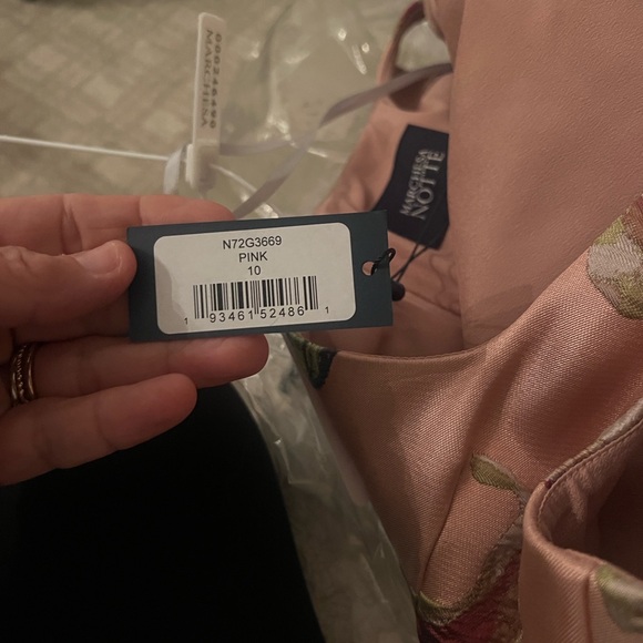 Marchesa Blush and Green Embroidered Gown - Picture 3 of 4